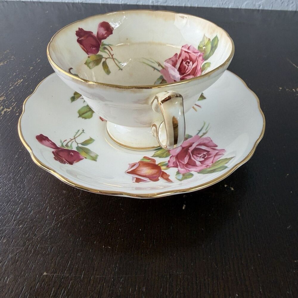 Hammersley & Co Morgan’s Rose Tea Cup & Saucer Set Vintage English Bone China - Picture 4 of 8